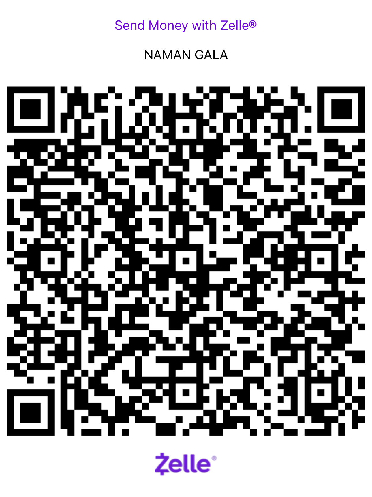 Zelle Payment QR Code
