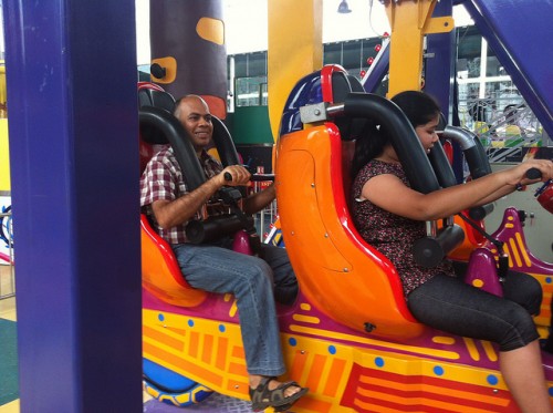 Samir at an amusement park