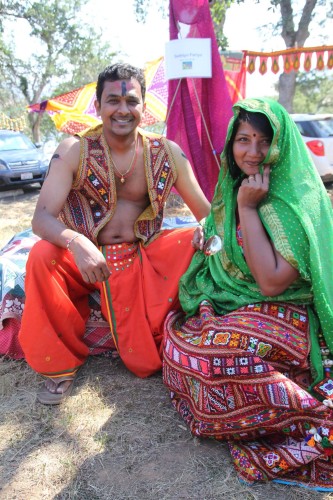 Dholi with his shy wife